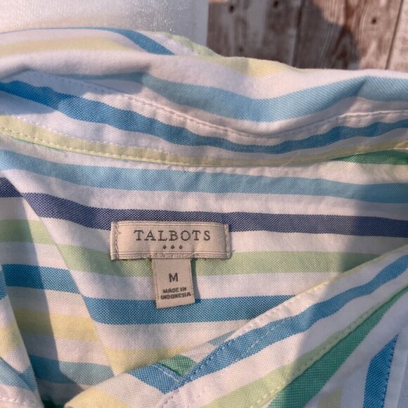 Talbots Pastel Striped Oxford Shirt size Medium - Picture 4 of 4